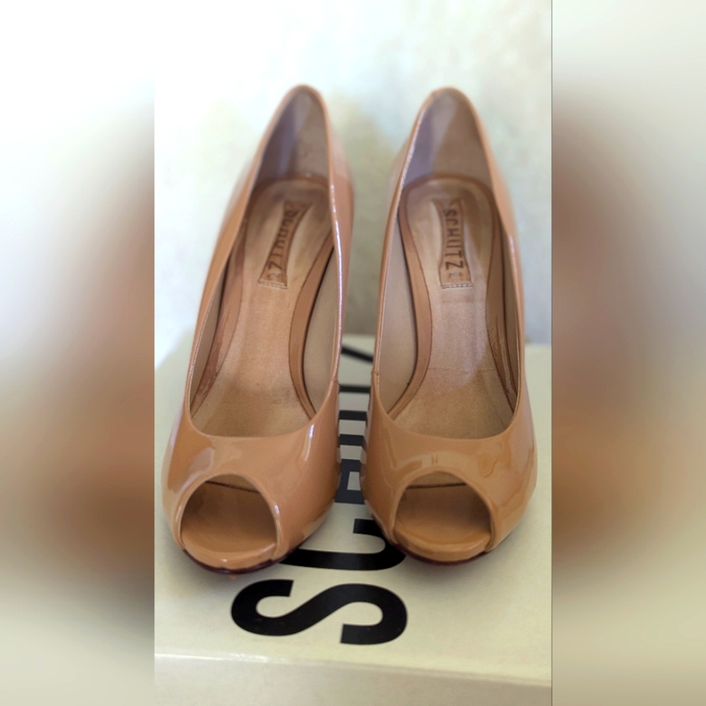 Schultz Sandalla Media Pata Vernis peep toe pumps